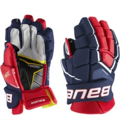 Bauer Supreme 3S Intermediate Hockey Gloves -Hockey Equipment bauer gloves bauer supreme 3s intermediate hockey gloves navy red white 12 28743838367810