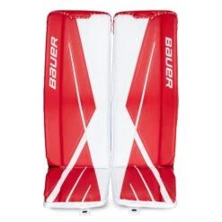Bauer Supreme 3S Intermediate Goalie Leg Pads -Hockey Equipment bauer leg pads bauer supreme 3s intermediate goalie leg pads white red l 32 28744279621698