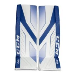CCM Axis Senior Goalie Leg Pads -Hockey Equipment ccm leg pads ccm axis senior goalie leg pads white blue 34 2 28744295415874