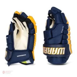 Warrior Alpha FR Pro Junior Hockey Gloves -Hockey Equipment warrior gloves warrior alpha fr pro junior hockey gloves navy gold 10 28743818543170